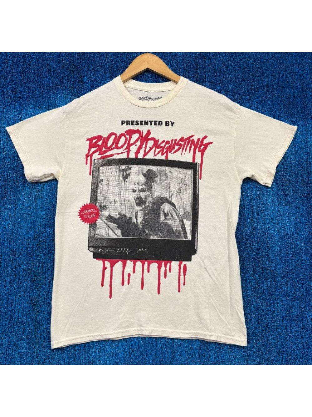 Bloody Disgusting x Terrifier Horror Movie Beige T-Shirt Size Medium